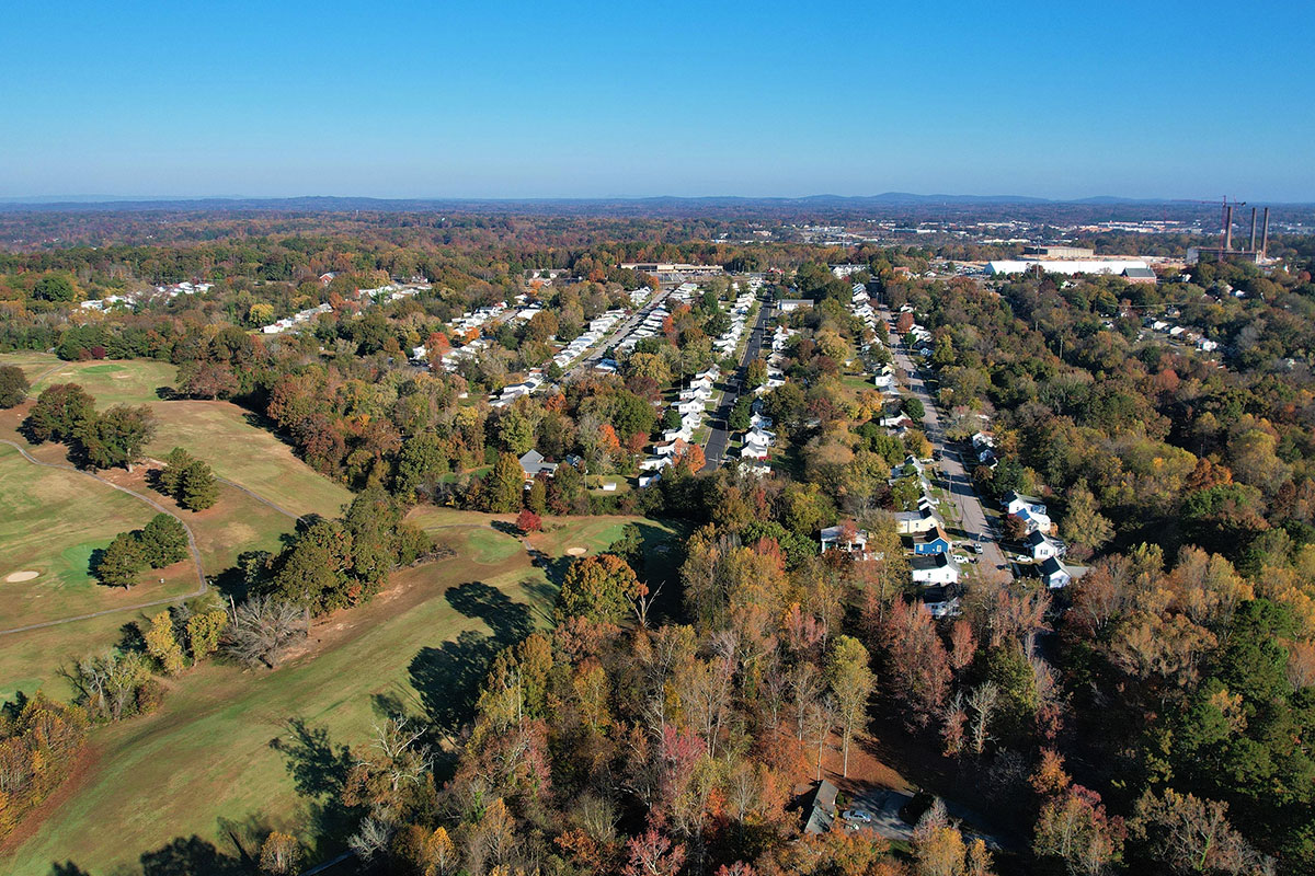 Aerial view of Danville, Virginia